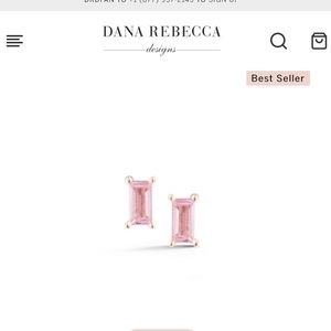 Dana Rebecca Kristyn Kylie Pink Sapphire Studs, NEW